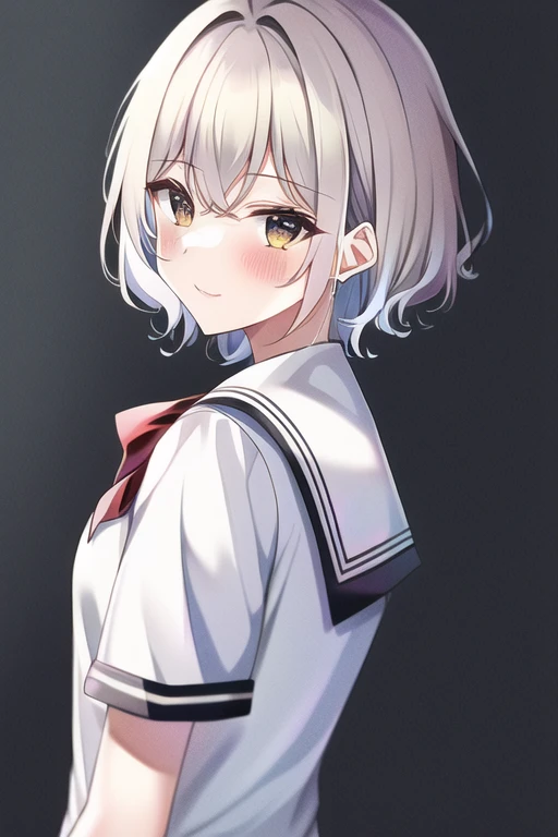 [NovelAI] short hair wavy hair beautiful girl school uniform high school student [Illustration]